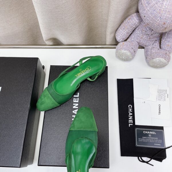 Chanel Women's Slingbacks With Mesh Green For Women 0.8in/2cm