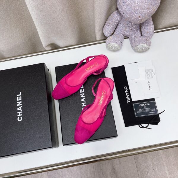 Chanel Women's Slingbacks With Mesh Pink For Women 0.8in/2cm