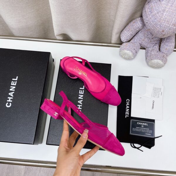 Chanel Women's Slingbacks With Mesh Pink For Women 0.8in/2cm