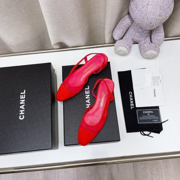 Chanel Women's Slingbacks With Mesh Red For Women 0.8in/2cm