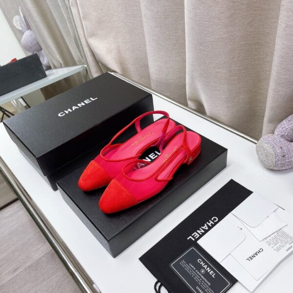 Chanel Women's Slingbacks With Mesh Red For Women 0.8in/2cm
