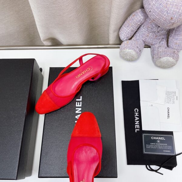 Chanel Women's Slingbacks With Mesh Red For Women 0.8in/2cm