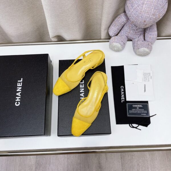 Chanel Women's Slingbacks With Mesh Yellow For Women 0.8in/2cm