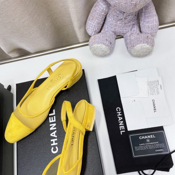 Chanel Women's Slingbacks With Mesh Yellow For Women 0.8in/2cm
