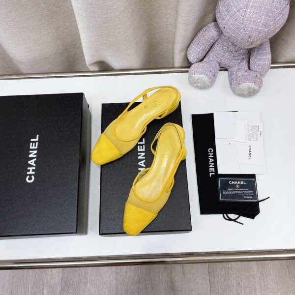 Chanel Women's Slingbacks With Mesh Yellow For Women 0.8in/2cm
