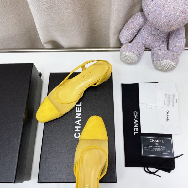 Chanel Women's Slingbacks With Mesh Yellow For Women 0.8in/2cm