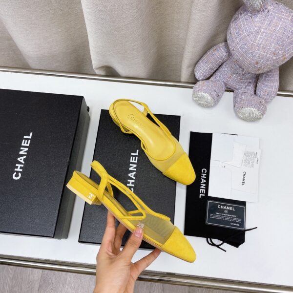 Chanel Women's Slingbacks With Mesh Yellow For Women 0.8in/2cm