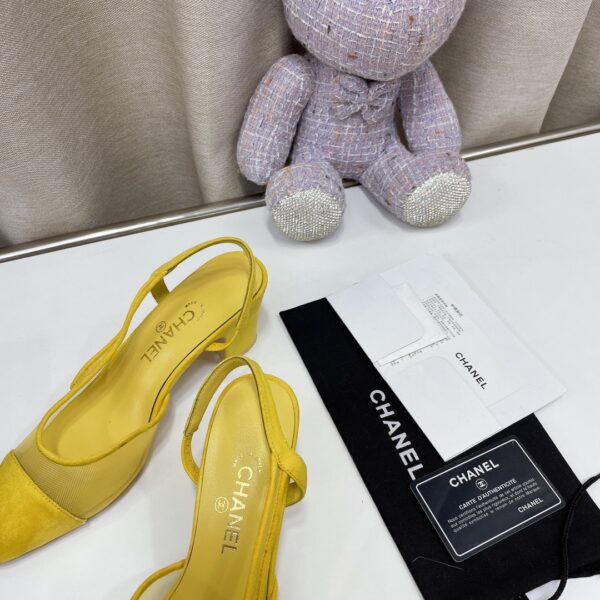 Chanel Women's Slingbacks With Mesh Yellow For Women 2.7in/7cm