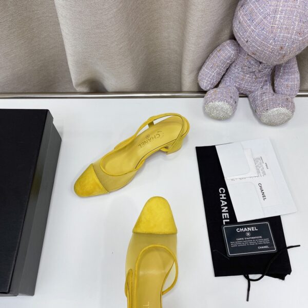 Chanel Women's Slingbacks With Mesh Yellow For Women 2.7in/7cm
