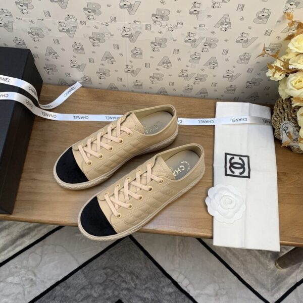 Chanel Women's Sneakers Beige And Black For Women