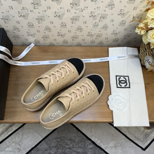 Chanel Women's Sneakers Beige And Black For Women