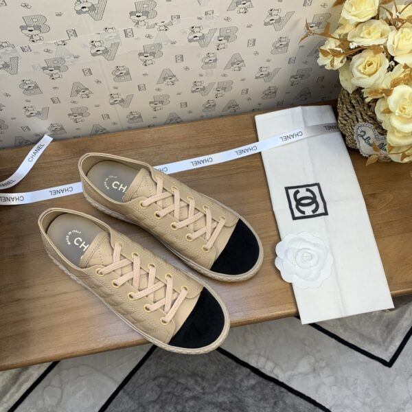 Chanel Women's Sneakers Beige And Black For Women