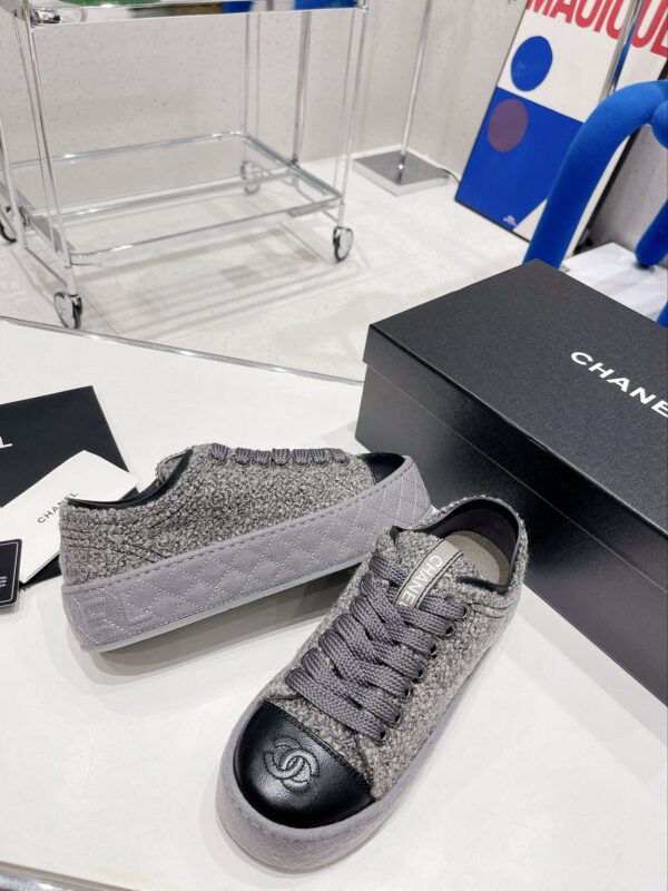Chanel Women's Sneakers Grey For Women 1.5in/4cm