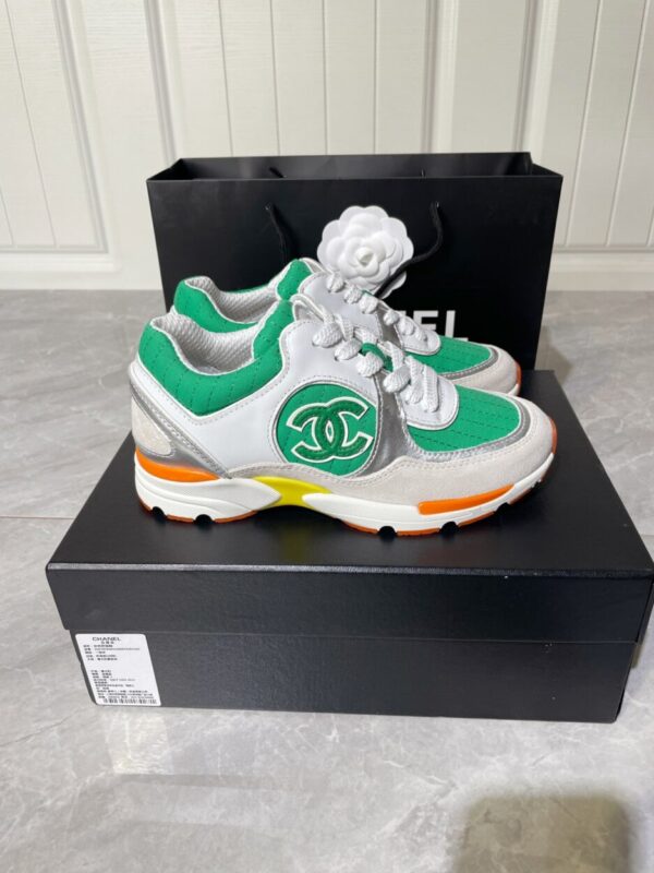 Chanel Women's Sneakers In Fabric Green For Women