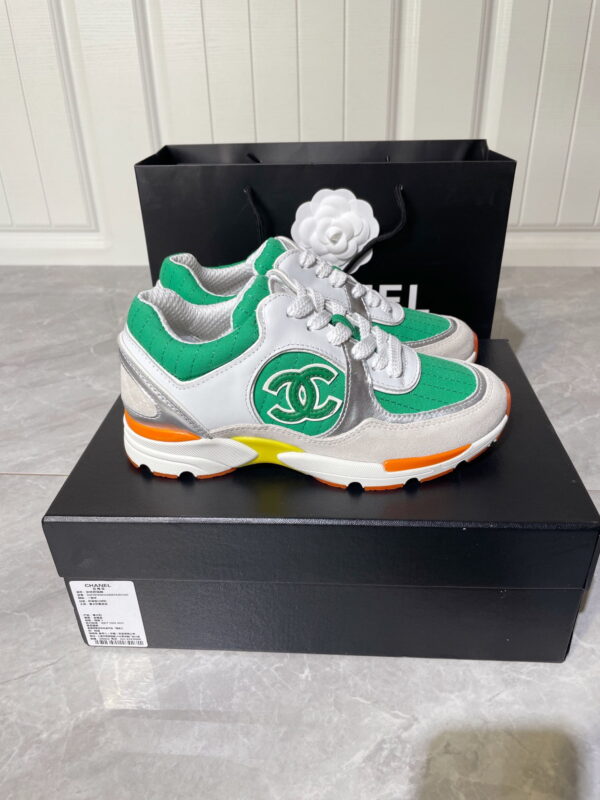 Chanel Women's Sneakers In Fabric Green For Women