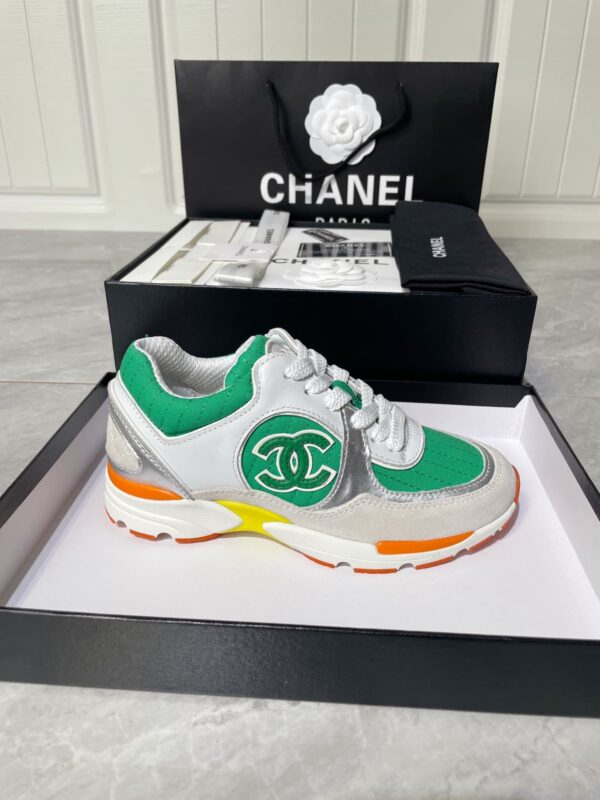 Chanel Women's Sneakers In Fabric Green For Women