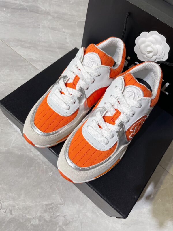 Chanel Women's Sneakers In Fabric Orange For Women