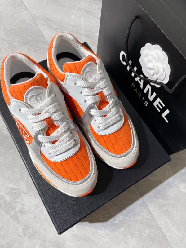 Chanel Women's Sneakers In Fabric Orange For Women