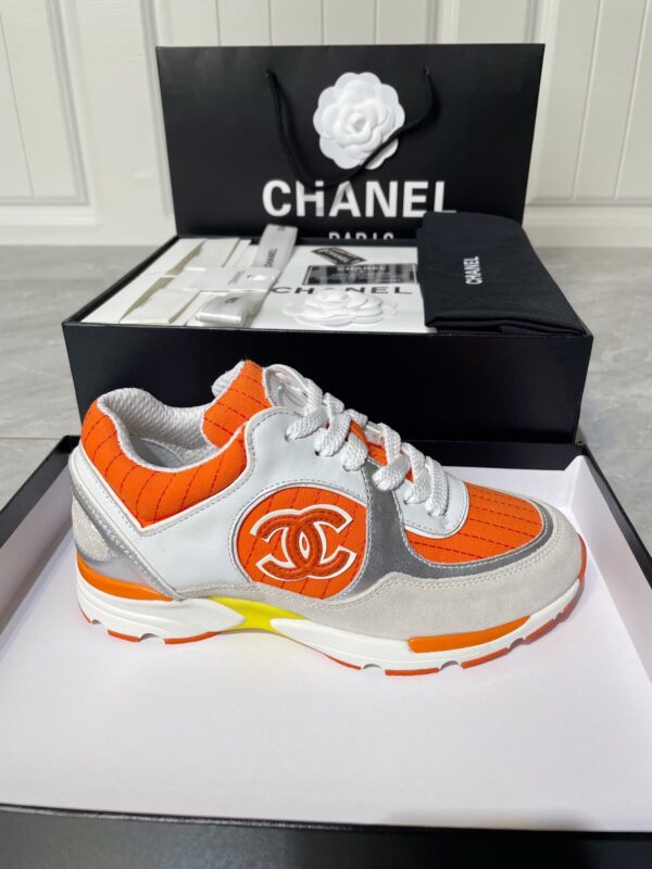 Chanel Women's Sneakers In Fabric Orange For Women