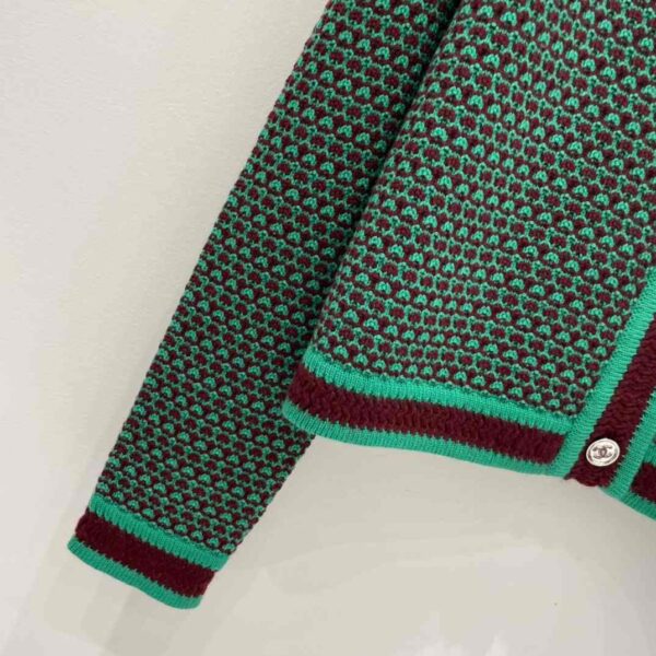 Chanel Wool Cardigan Green For Women