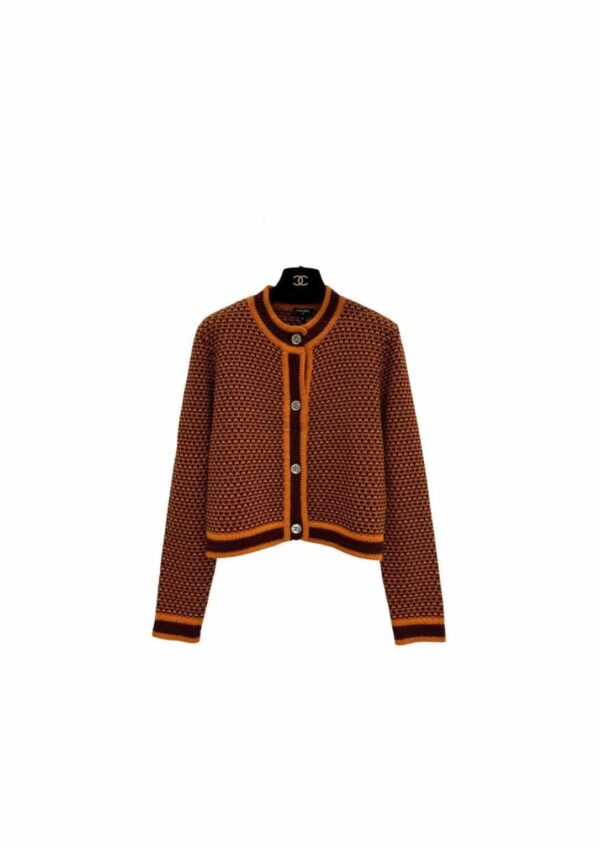Chanel Wool Cardigan Orange For Women