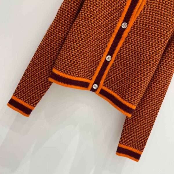 Chanel Wool Cardigan Orange For Women