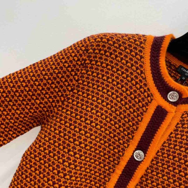 Chanel Wool Cardigan Orange For Women