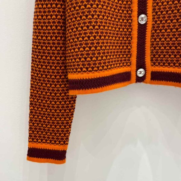 Chanel Wool Cardigan Orange For Women