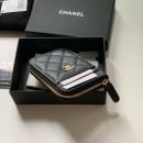 1:1 Replica Chanel Zipped Coin Purse Black Bag For Women 10.9cm/4.3in