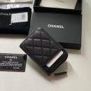 1:1 Replica Chanel Zipped Coin Purse Black Bag For Women 10.9cm/4.3in