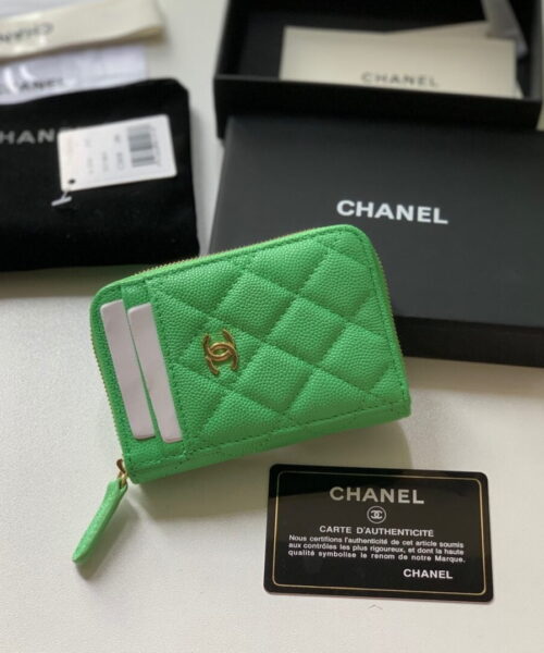 Chanel Zipped Coin Purse Green Bag For Women 10.9cm/4.3in