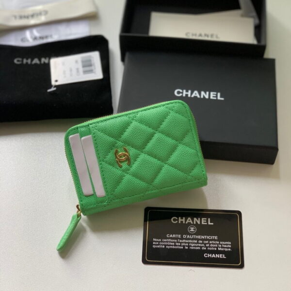 Chanel Zipped Coin Purse Green Bag For Women 10.9cm/4.3in