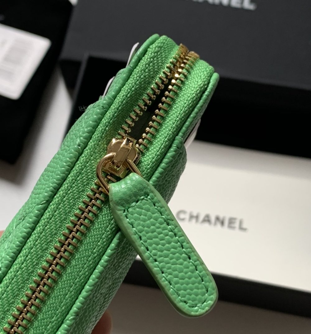 1:1 Replica Chanel Zipped Coin Purse Green Bag For Women 10.9cm/4.3in