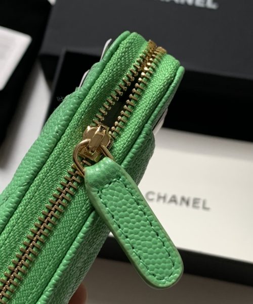 1:1 Replica Chanel Zipped Coin Purse Green Bag For Women 10.9cm/4.3in