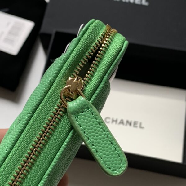 Chanel Zipped Coin Purse Green Bag For Women 10.9cm/4.3in