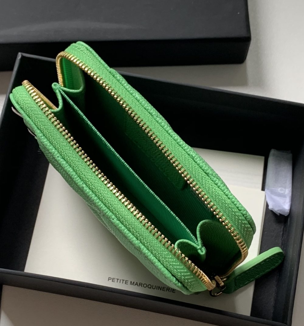 1:1 Replica Chanel Zipped Coin Purse Green Bag For Women 10.9cm/4.3in