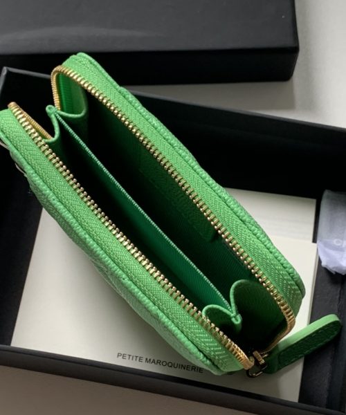 1:1 Replica Chanel Zipped Coin Purse Green Bag For Women 10.9cm/4.3in