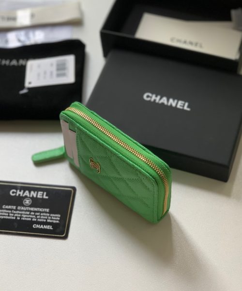 1:1 Replica Chanel Zipped Coin Purse Green Bag For Women 10.9cm/4.3in