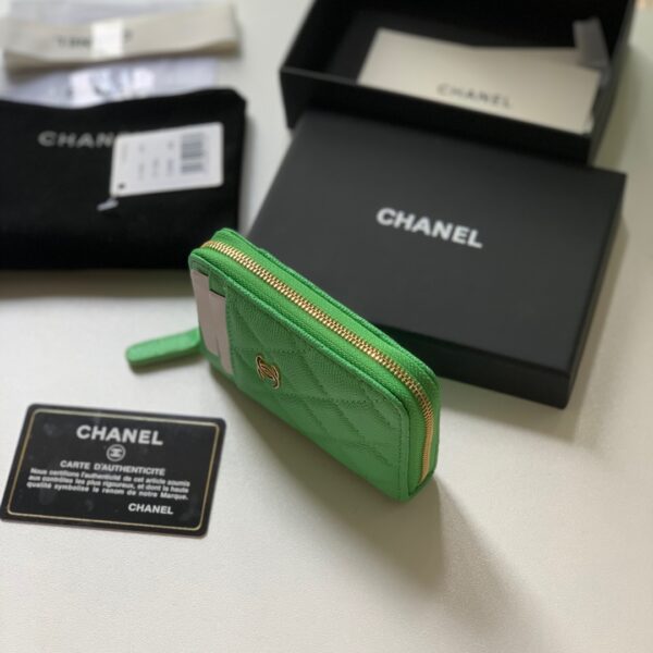 Chanel Zipped Coin Purse Green Bag For Women 10.9cm/4.3in