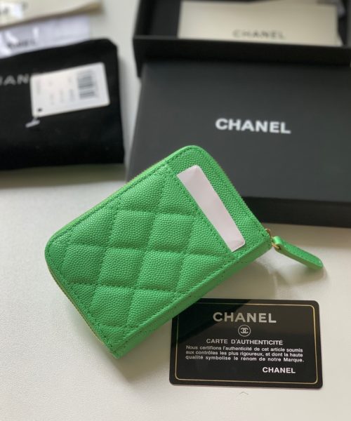 1:1 Replica Chanel Zipped Coin Purse Green Bag For Women 10.9cm/4.3in