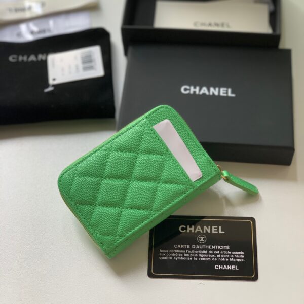 Chanel Zipped Coin Purse Green Bag For Women 10.9cm/4.3in
