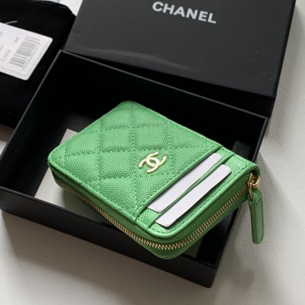 Chanel Zipped Coin Purse Green Bag For Women 10.9cm/4.3in