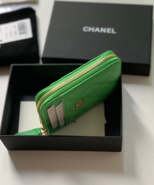 1:1 Replica Chanel Zipped Coin Purse Green Bag For Women 10.9cm/4.3in