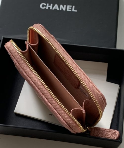 1:1 Replica Chanel Zipped Coin Purse Pink Bag For Women 10.9cm/4.3in AP1650 Y33352 NI687