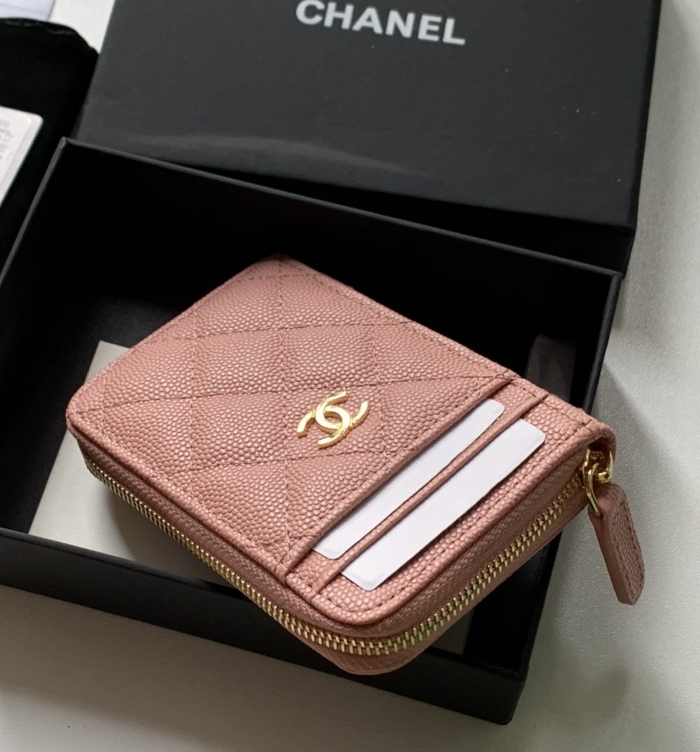 1:1 Replica Chanel Zipped Coin Purse Pink Bag For Women 10.9cm/4.3in AP1650 Y33352 NI687