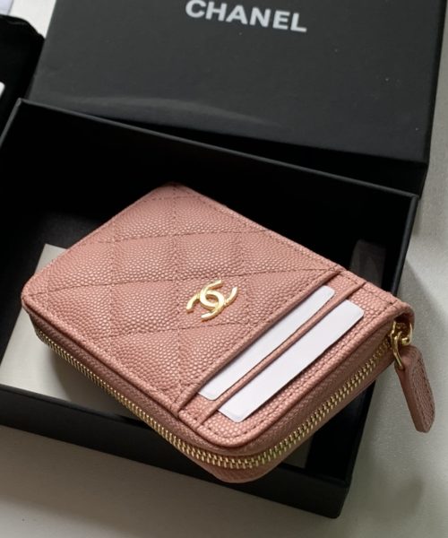 1:1 Replica Chanel Zipped Coin Purse Pink Bag For Women 10.9cm/4.3in AP1650 Y33352 NI687