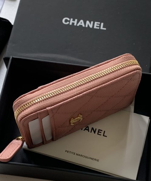 1:1 Replica Chanel Zipped Coin Purse Pink Bag For Women 10.9cm/4.3in AP1650 Y33352 NI687