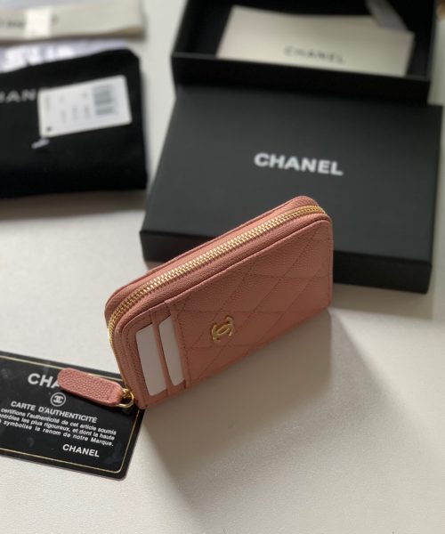 1:1 Replica Chanel Zipped Coin Purse Pink Bag For Women 10.9cm/4.3in AP1650 Y33352 NI687