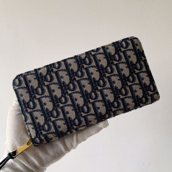 Christan Dior Zipped Long Wallet Beige and Black Dior Oblique Jacquard Women's Wallet 8in/20cm CD 2ESBC252YSE_H05E