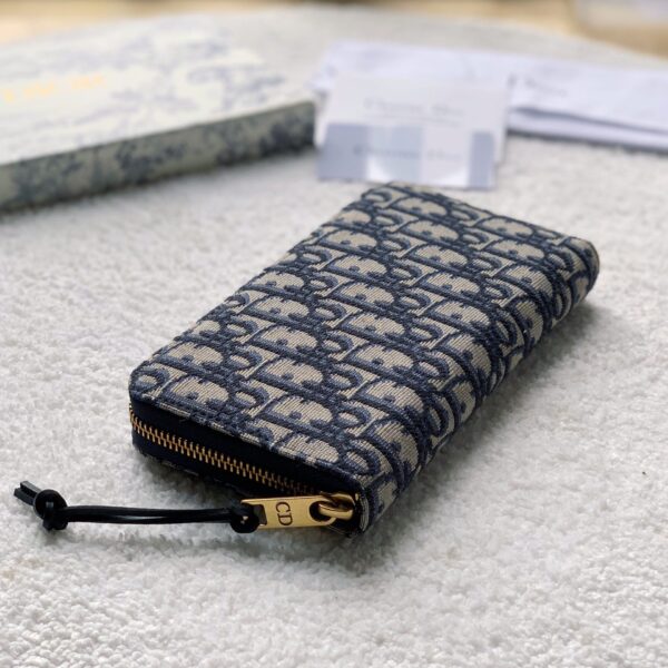 Christan Dior Zipped Long Wallet Beige and Black Dior Oblique Jacquard Women's Wallet 8in/20cm CD 2ESBC252YSE_H05E